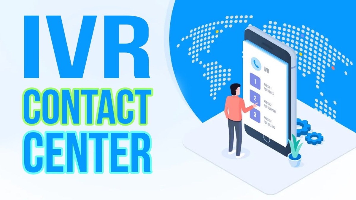 Illustration of a contact center IVR with menu options